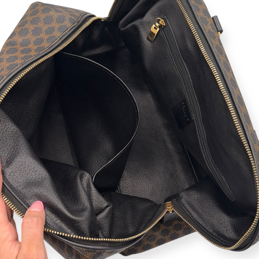 Celine Vintage Macadam Boston Bag Triomphe Canvas - Picture 9 of 14